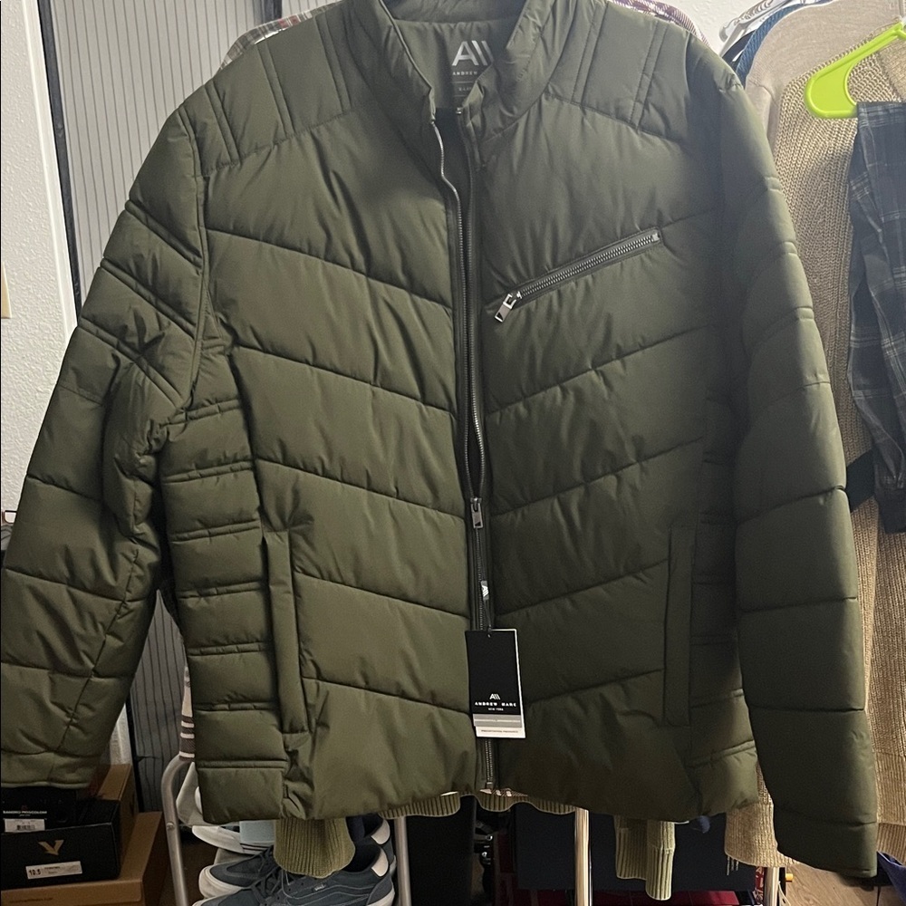 Andrew Marc Olive Green Puffer Jacket